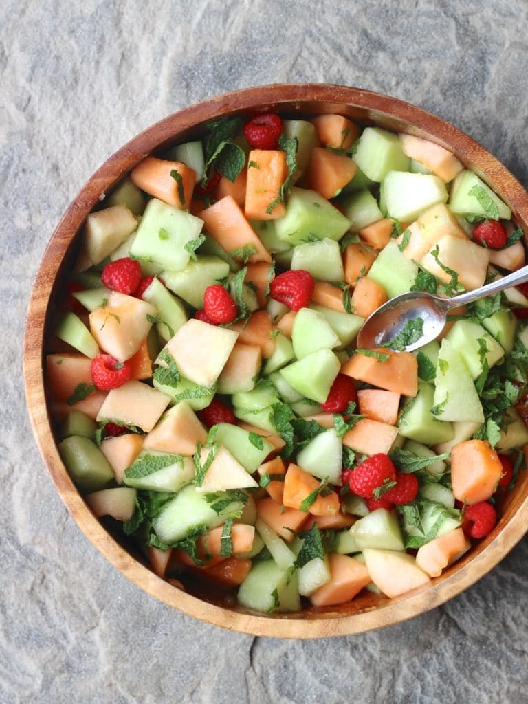 Melon Mint ginger salad | Natural Kitchen Adventures