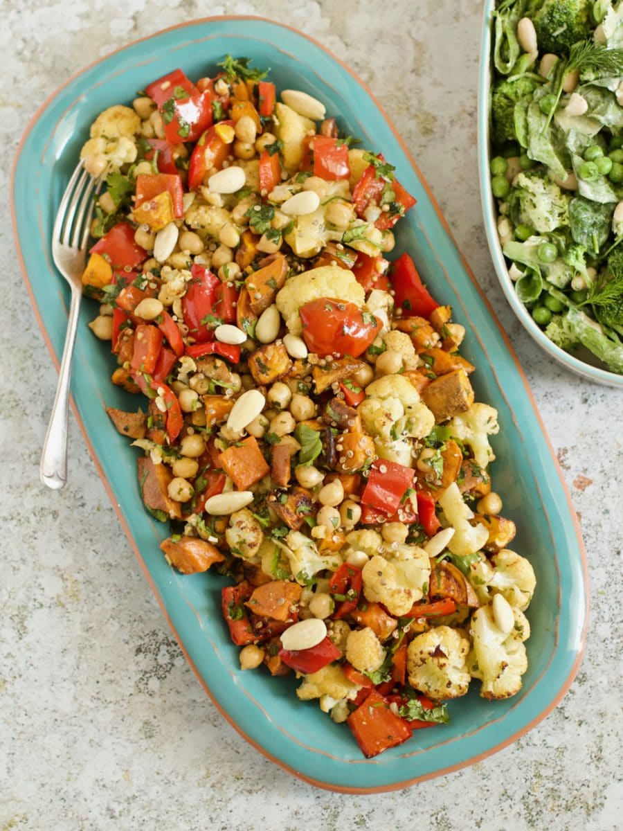 Roasted Vegetable & Chickpea Salad with a Smokey Paprika Dressing