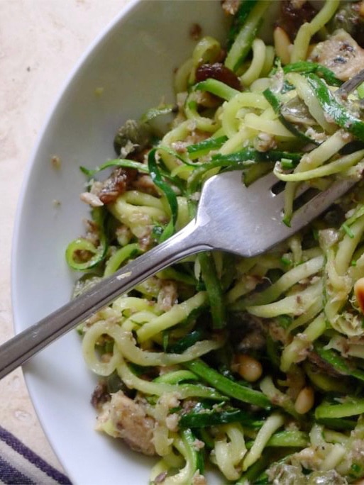 Sicilian Sardine Courgetti with Sultanas & Pine Nuts