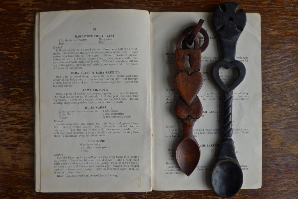 Traditional Welsh cawl recipe and two of my love spoons