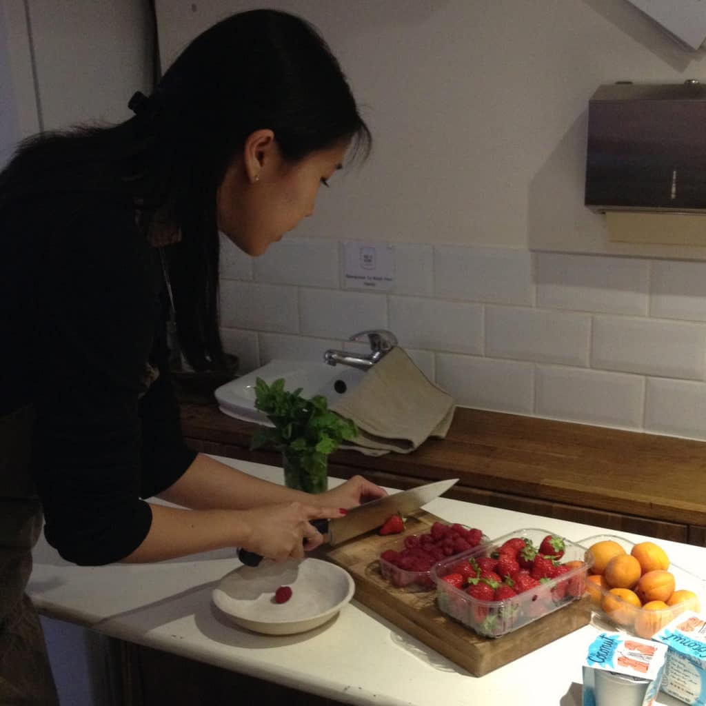 Jo Yee, styling the fruit salad