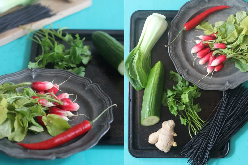 Japanese Black Noodle Salad Ingredients | Natural Kitchen Adventures