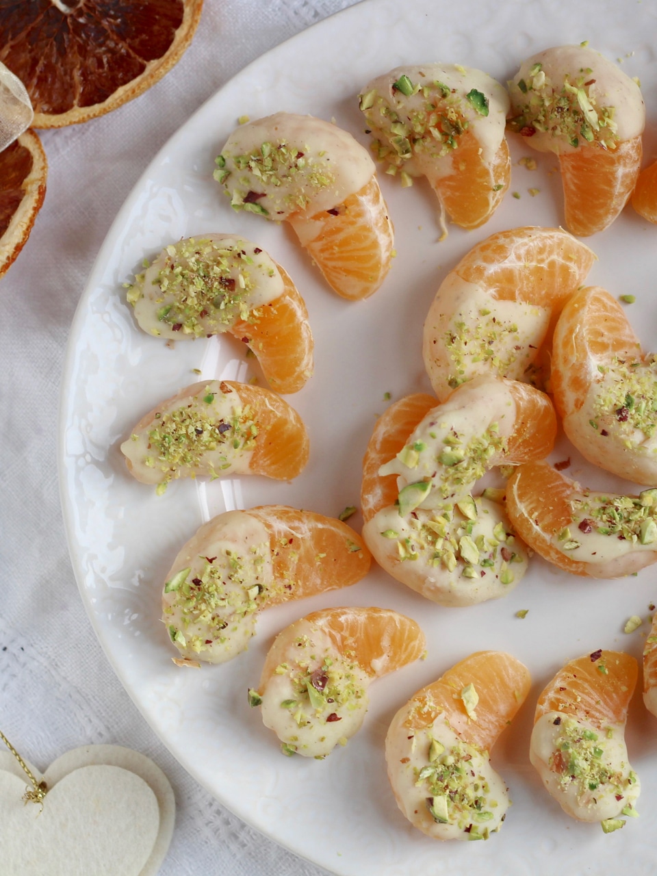 White chocolate dipped clementines