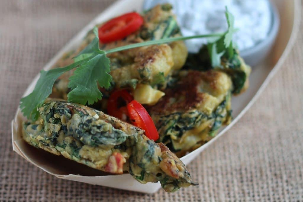 Cauliflower & Cavolo Nero Pakora with Coconut and Coriander Chutney, Gluten Free, Street Food, Vegan, Dairy Free | Natural Kitchen Adventures