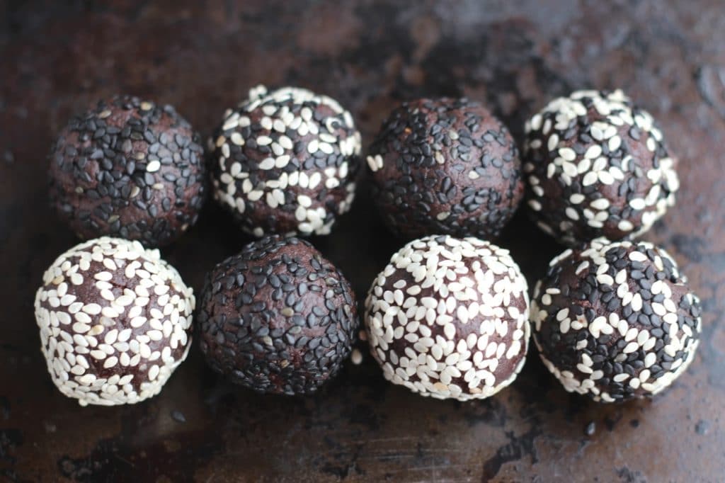 Chocolate Tahini Balls, nut free, gluten free, dairy free, vegan