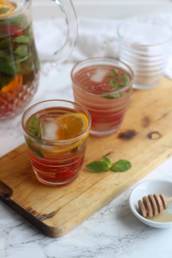Iced Berry Tea, drink, herbal tea, healthy, sugar free
