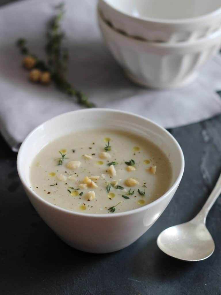 Celeriac Soup. Apple, Celeriac and Thyme Soup. A naturally dairy free and vegan soup by Natural Kitchen Adventures 