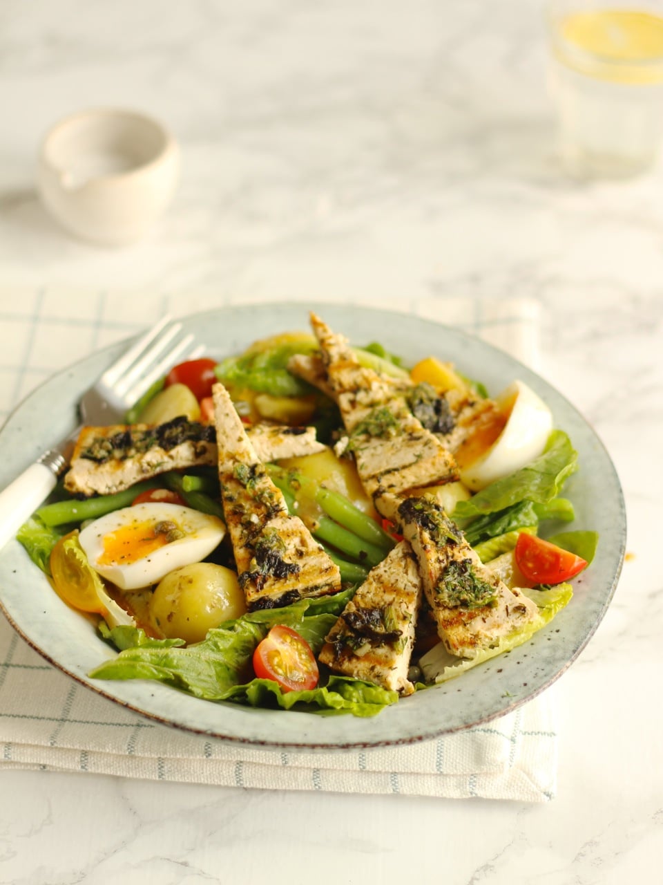 Tofu Nicoise Salad, a vegetarian or vegan take on this French Salad | Natural Kitchen Adventures 