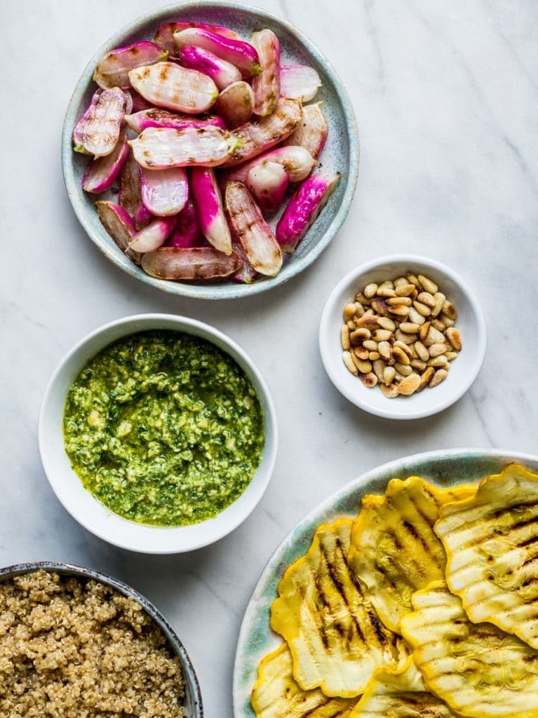 Radish top Pesto Quinoa Salad | Root to tip recipe | Natural Kitchen Adventures