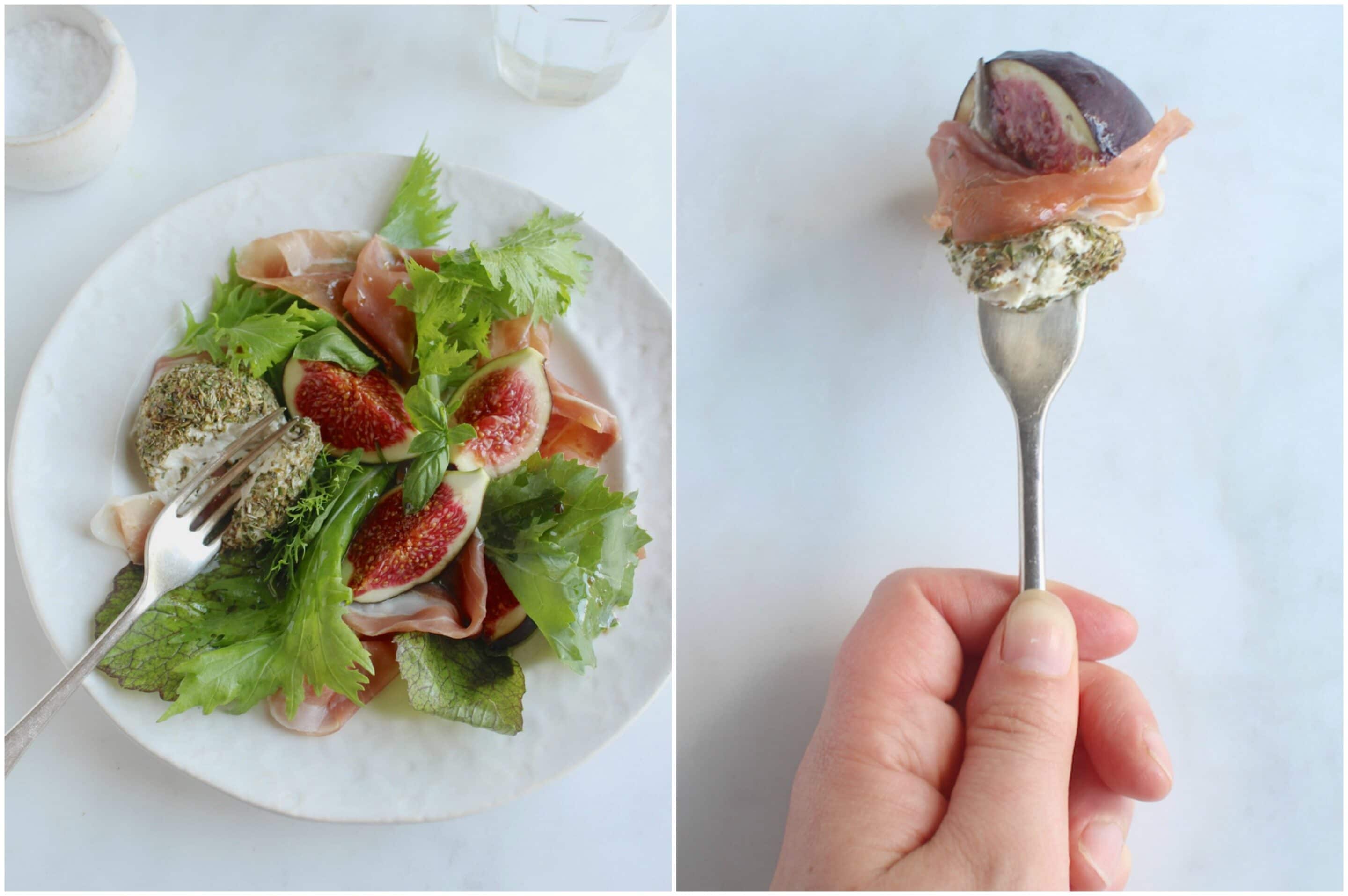 Herb rolled cashew cheese Parma Ham Fig | Natural Kitchen Adventures