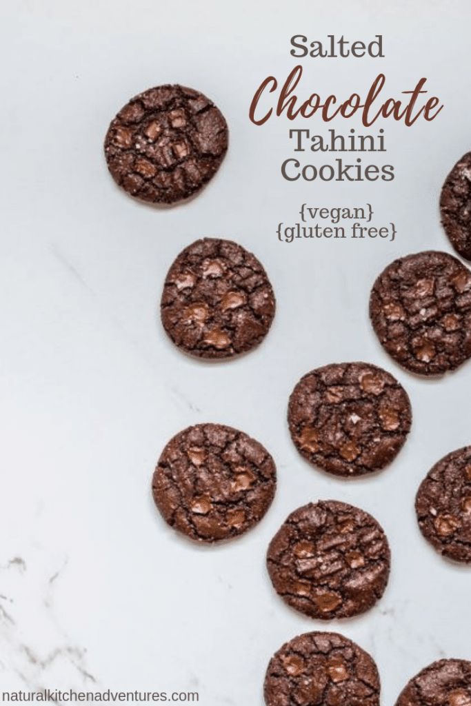 Salted Chocolate Tahini Cookies | Natural Kitchen Adventures | Vegan Gluten Free