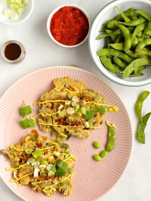 Okonomiyaki {Japanese cabbage pancakes} - Ceri Jones Chef