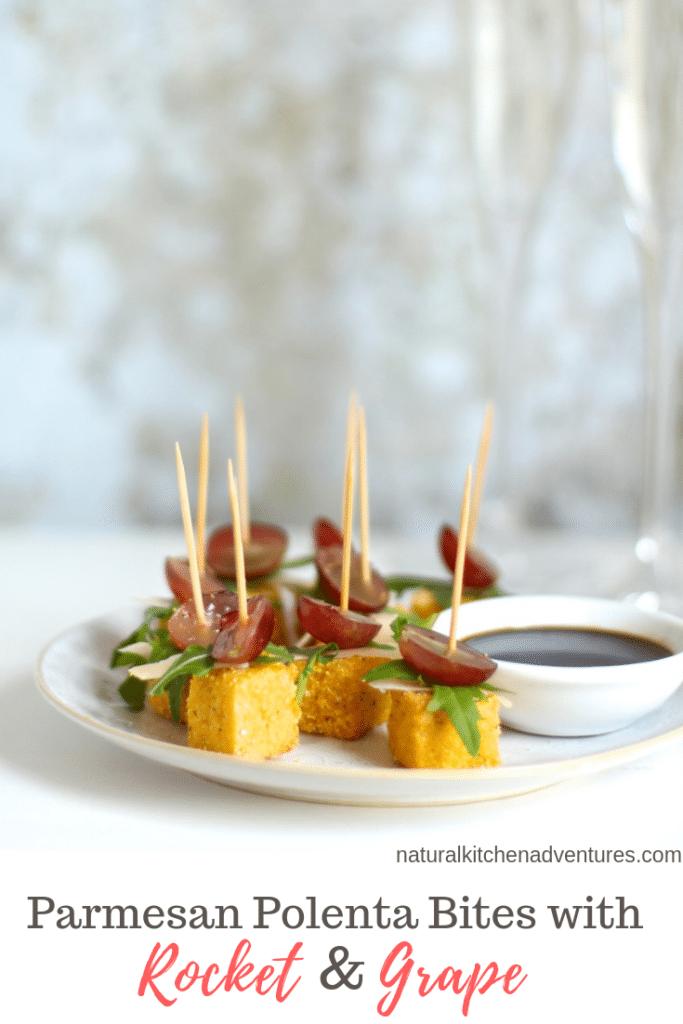 Parmesan Polenta Bites with Rocket and Grape | Natural Kitchen Adventures