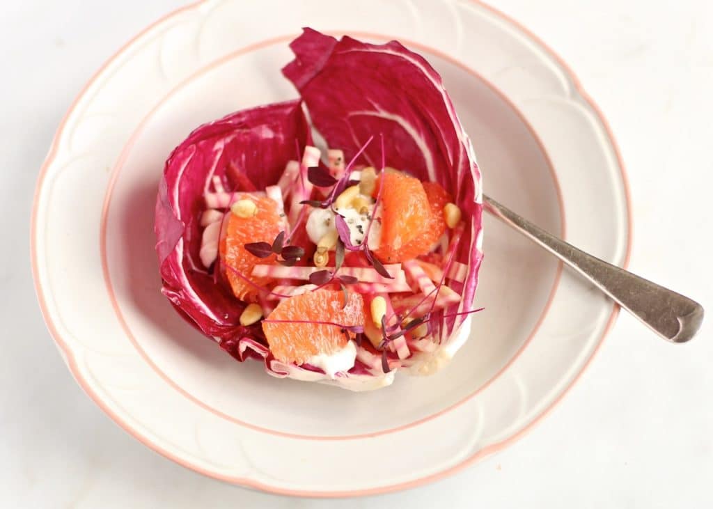 Radicchio cups with chioggia beetroot and orange | Natural Kitchen Adventures