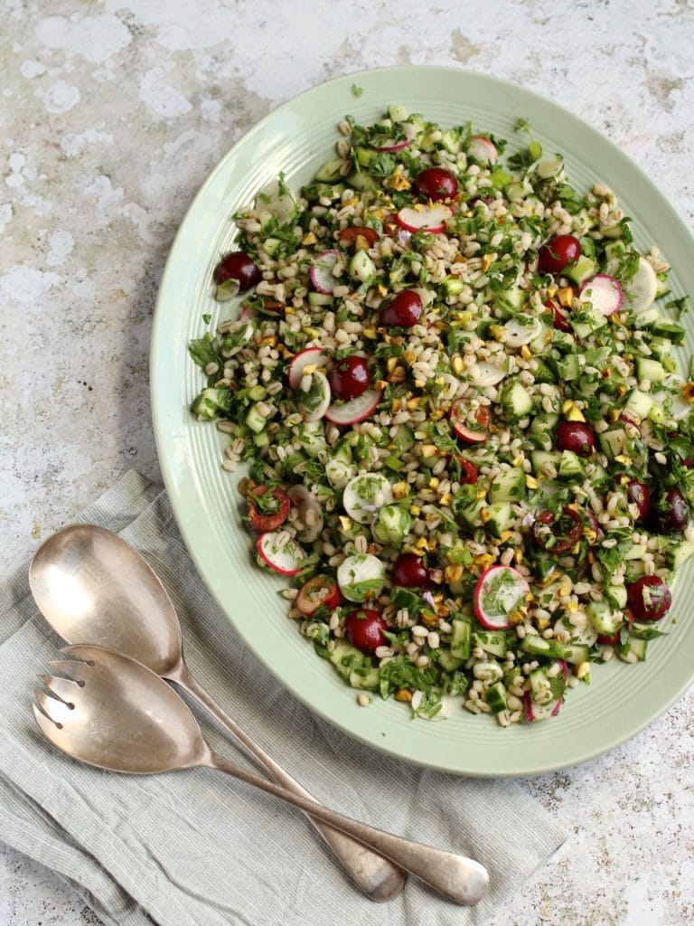 Cherry Pearl Barley Salad | Natural Kitchen Adventures