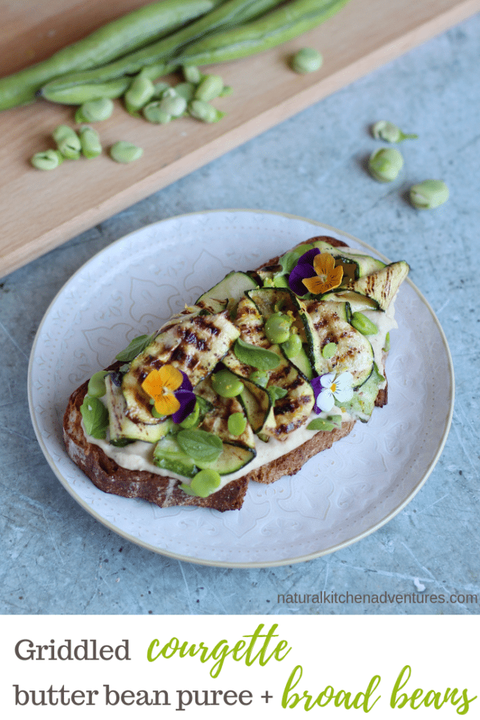 griddled courgette butter bean puree broad beans | Natural Kitchen Adventures