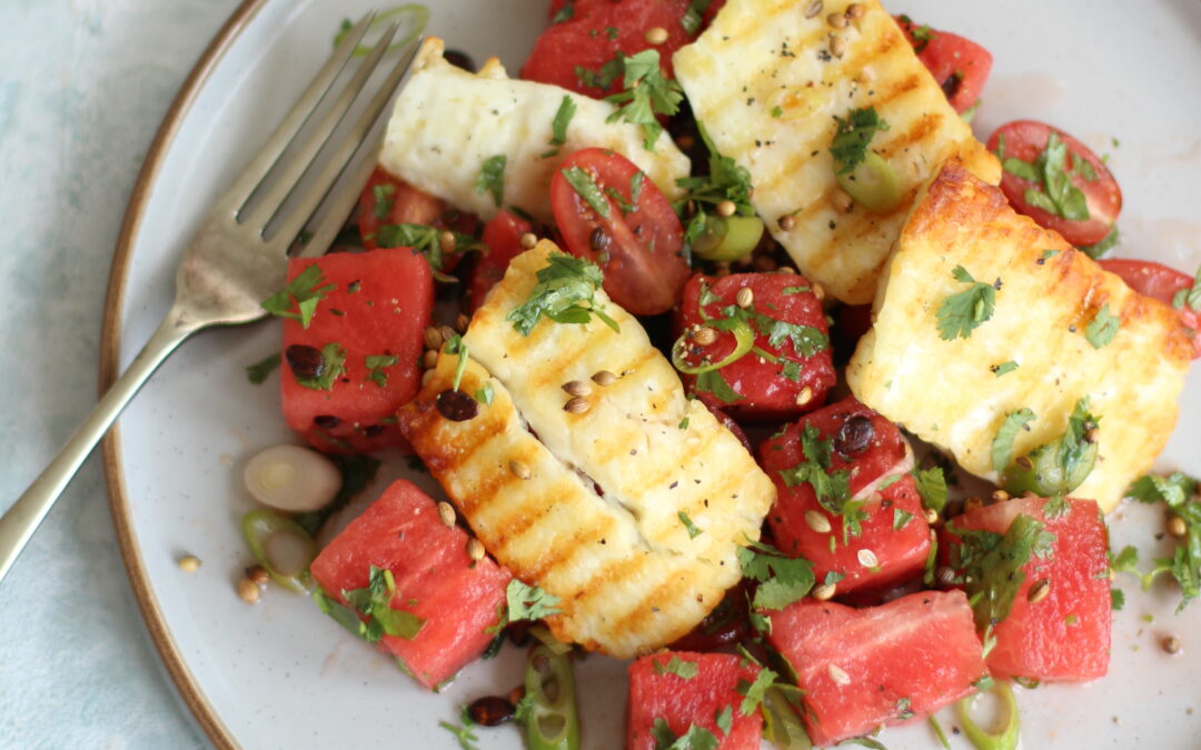 Watermelon, Halloumi & Coriander Salad