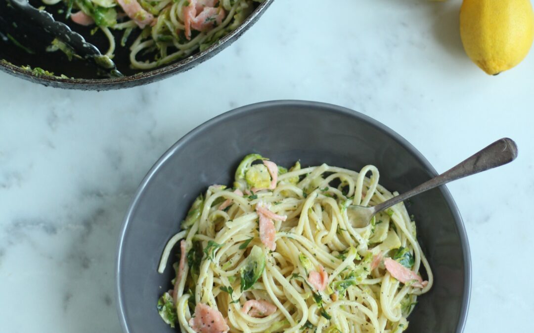 Brussels Sprouts & Smoked Salmon Linguine